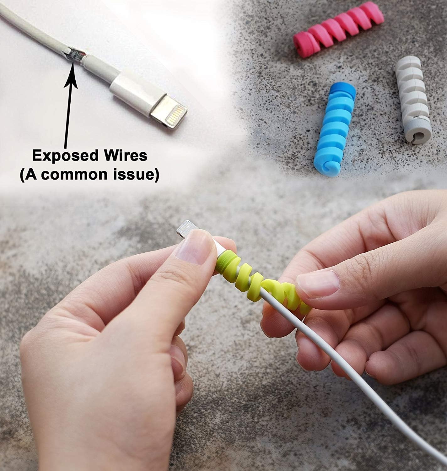 4 Pcs Spiral Silicone Cable Protectors.